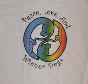 weenertshirt1 Photo of Peace Love and Weiner Dogs t-shirt
